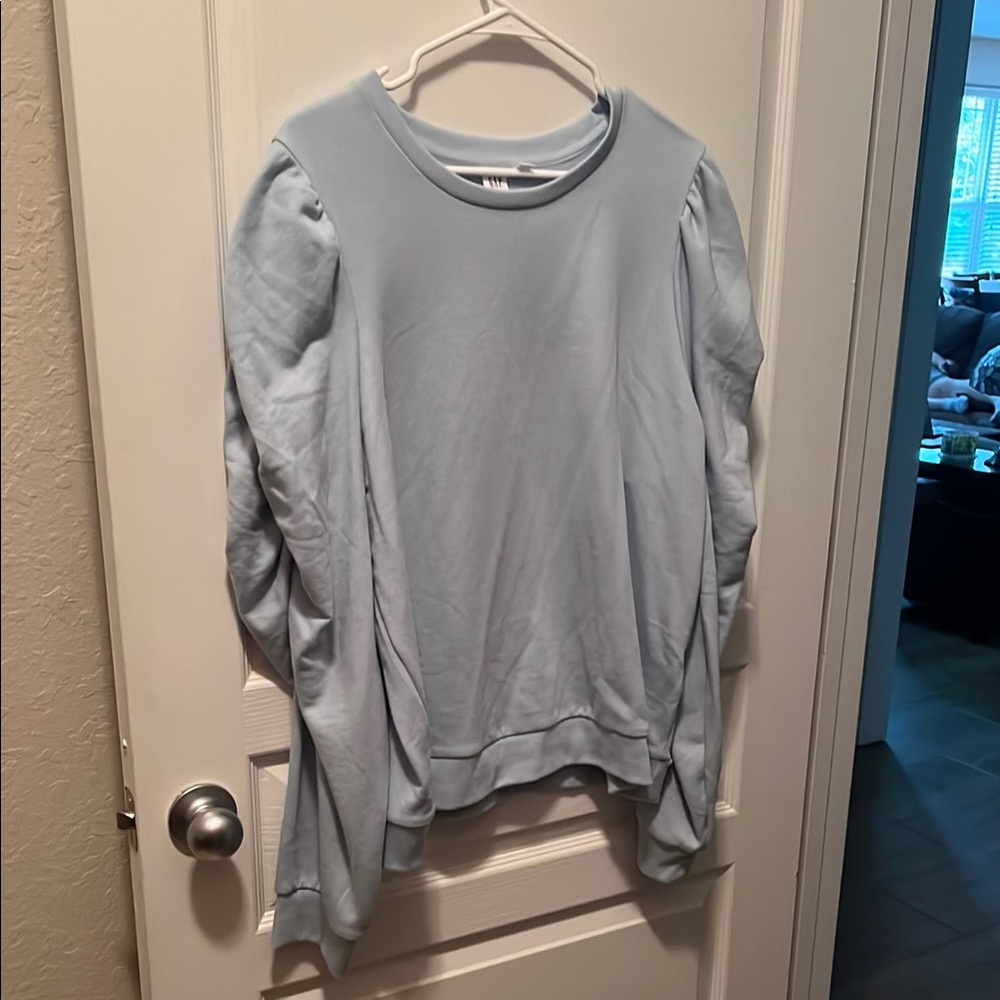 GAP Light Blue Sweatshirt with Gathered Sleeves